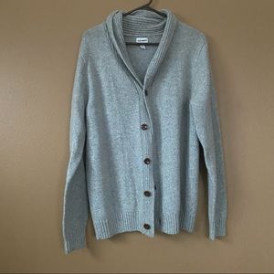 Old Navy gray cardigan with large brown buttons, medium